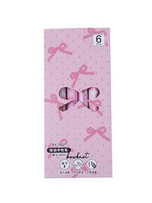 Pink Lace Bow Ballpoint Pen, Black Neutral Pen With Cute Cartoon Print, Girly Stationery - Sets - View 6