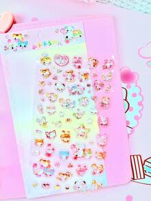 High-Quality Embossed Decorative Stickers, Interesting Design, Suitable For Phone Cases, Home Decor, Party Decorations, Various Holiday Gifts, Fashion , Luxury, Sewing, DIY, Graduation Ceremonies, Back To School Gifts, Decorations - Multicolor - View 11