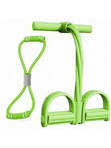 2 piezas Bandas de resistencia multifuncionales - Correa de yoga elástica de 4 tubos con asas, cuerda de pedal en forma de 8, adecuada para estiramiento de todo el Body, entrenamiento de cintura, brazos, piernas y abdomen - Multicolor - Ver 7