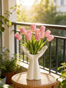 1pc Resin Arm-Shaped Vase, Unique Bohemian Style Minimalist Female Statue Decor Vase, Suitable For Home, Living Room, Office Decoration, Modern Nordic Style Ornament, Mother's Day Gift - Vase - View 3