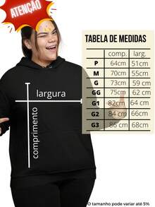 Women's Plus Size Printed Kangaroo Hoodie - màu đen - Xem 5
