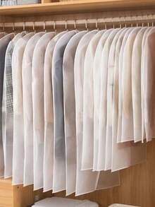 5pcs/1PC Set Of Clothes Dust Covers Hanging Pockets For Clothes, Long Style Down Jacket Suit Home Transparent Coat Bag - Multicolor - View 9