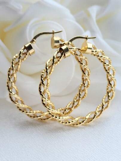 极简镂空圆环耳环，手工饰品，适合女性佩戴，旅行度假皆宜，送给她的惊喜礼物