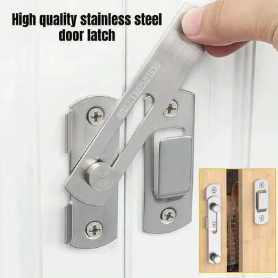 Chốt cửa thép không gỉ chịu lực cao kiểu cổ điển | Chốt khóa cửa trượt | Khóa an toàn chống trộm đa năng | Phụ kiện phần cứng đa năng cho cửa tủ trong nhà | Phiên bản dày chống cạy phá