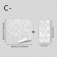 1/3片装白色镂空蝴蝶花卉窗贴，DIY可移除静电贴，适用于卧室、客厅、阳台和展示窗装饰 - 花卉蝴蝶 - 查看 12
