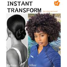 14 Inch Curly Wigs Short Curly Wig With Bangs Heat Resistant Synthetic Fiber Hair Cosplay Wigs - Dark Brown - View 6