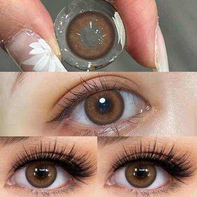 BROWN Eye Makeup Contacts, Portable Travel Accessories , Halloween-Themed Items, Can Be Worn Daily, Suitable For Parties And Festive Occasions, Suitable As Birthday And Holiday Gifts, Change Eye Color, Enhance Personal Charm