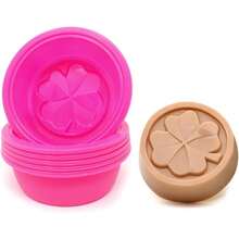 1/6 Khuôn silicon tròn hình cỏ bốn lá dùng làm xà phòng, khuôn mini đa năng dễ thương để tự làm xà phòng thủ công. - Khuôn tròn hình cỏ bốn lá - Xem 1