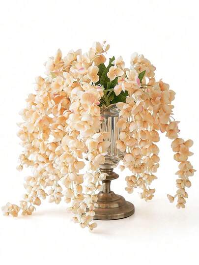 1 pièce/3 pièces Fleurs en soie artificielles de glycine, vigne de glycine en plastique décorative suspendue pour la maison, le jardin, la fête, le mariage, la décoration intérieure, le salon, les plantes artificielles, la décoration de porche, les ornements de jardin, les fournitures de jardinage, les cadeaux pour la fête des mères