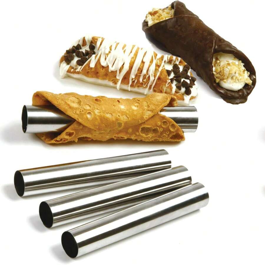 Khuôn làm bánh bằng thép không gỉ - Ống làm bánh cannoli tái sử dụng cho bánh ngọt Đan Mạch, làm bánh tại nhà cho gia đình, món tráng miệng ngày lễ và dã ngoại - Dụng cụ nhà bếp chuyên nghiệp tự làm