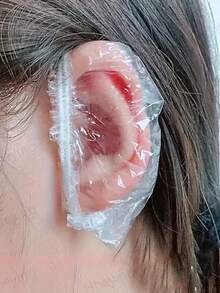 10pcs/Set Transparent High-Quality Ear Covers, Protective Ear Sleeves, Suitable For Bathing, Hair Dyeing, Salon Use - No Battery Needed, Hygienic Fit - View 5