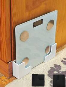 Wall-Mounted Storage Scale Rack, Convenient Seamless Adhesive Installation, Garbage Bag Storage, Durable Plastic Space-Saving Design, Suitable For Bathroom And Home Gym, Applicable To Body Fat Scale And Fitness Equipment, Bathroom Storage Rack, Fashionable Appearance, Easy Installation, Storage Box, Hooks, Adjustable Bracket Spacing - View 2