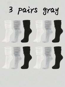 3双/6双/10双/20双秋冬针织袜，镂空针织袜，露趾袜，男士紧身中筒袜，紧身过膝袜，秋季 - 彩色 - 查看 12