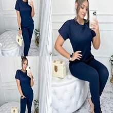 Women Two-piece Outfits - 藏蓝色 - 查看 1
