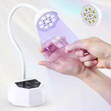 Lampu Kuku UV LED Portabel Isi Ulang, Pengering Kuku Nirkabel dengan Kabel USB, Cocok untuk Kuku Gel dan Stiker Kuku, dengan Sensor Otomatis dan 4 Pengaturan Timer, untuk Salon Kuku Profesional dan Penggunaan di Rumah - Putih - View 5