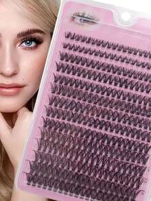 280 Clusters Of 40D False Mink Eyelashes D Curl Natural Eyelash Extensions Russian Strip Individual Eyelashes Makeup Tool - D - View 3
