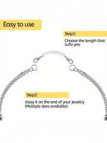 Winee 30-Piece Necklace Extender Chain, Necklace Extender Chain 30-Piece Set, Women's Necklace Extender Chain, Girls' Bracelet, Anklet Extender Chain, Jewelry-Making Necklace Extender Chain, 2 Inches, 3 Inches, 4 Inches, 5 Inches, 6 Inches (15 Gold Pieces, 15 Silver Pieces) - Color Mixing - View 4