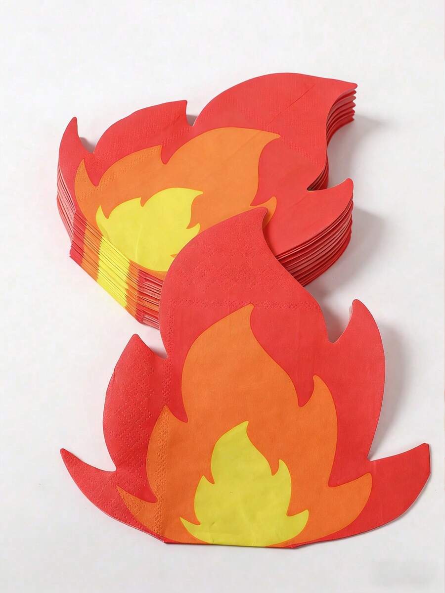 20pcs Red Flame Paper Napkins, Firefighter Theme Party Tableware Tissue, Red Flame Shaped Disposable Napkins,For Bonfire Camping Party,Western Cowboy Party, Birthday Party Decor,Babe Shower Decor,Tea Party Table Decor,Birthday Party Supplies,Fire Truck Party,Firefighter Birthday Party Decor,Paper Dinner Napkin,Home Decor,Kitchen Dining Supplies - Red Flame - View 1