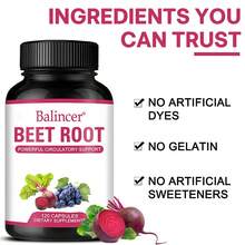 Beetroot Dietary Supplement - Vitamin C Supplement - Supports Immune Health - Nitric Oxide Generator - Contains Vitamin C, Niacin, Vitamin B6, B12, Calcium, Natural Beetroot Blend - 120 Capsules - 1 chai - Xem 1