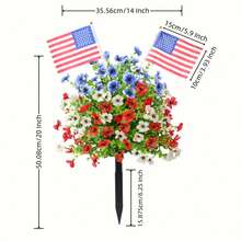 20-Inch Artificial Daisy Tree - Durable Plastic Construction, No Watering Required, All-Season Decor Suitable For Garden, Entryway Or Indoor, Great For Independence Day, Memorial Day And More, Gardening Decor | Artificial Plants - Multicolor - View 3