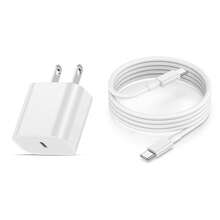 20W USB-C 墙式充电器 + 3.3 英尺/100 厘米 USB-C 转 USB-C 数据线，快速充电适配器套装，兼容 17 Pro Max/17 Pro/17/16 Pro Max/16 Pro/16 Plus/16/15 Pro Max/15 Pro/15 Plus/15， - 美規A型插(110-127V) - 查看 10
