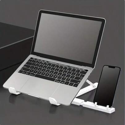 1pc Portable Foldable Laptop Stand, 10-Level Height Adjustable, Durable ABS Material, Suitable For All Laptops, Comes With Storage Bag, Ideal Gift For Students, Friends And Family
