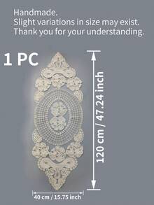 1pc Handmade Crochet Placemat, Solid Color Kitchen Decor, Non-Slip Dining Table Mat, Rectangle Suitable For Holidays, Parties, Weddings, Banquets, Office Desks, Coffee Tables, Home Decor, All Seasons - Beige - View 13