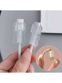 10 piezas/5 piezas/1 pieza Fundas de cable de resina acrílica: Protege tus cables de daños y roturas, y evita que se desgasten o se desprendan. Cubierta protectora de carga, accesorios para teléfonos, protector de cables, regalo del Día de la Madre - Múltiples estilos - Ver 7