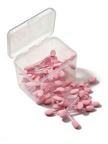 50/100支装一次性指甲刷，指甲清洁工具，双头眼影眉刷，一次性唇膏唇刷，适用于卸妆，化妆刷，眼影刷，专业眼妆工具，或作为精致礼物。 - 彩色 - 查看 9