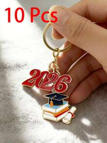 1pc/10pcs 2026 Graduation Keychain, Commemorative Graduation Gift Keyring, Unisex Alloy Oil Drop Graduation Cap Keychain, Graduation Ceremony Souvenir Gift, Backpack/Handbag Pendant, Daily & Holiday Accessory Gifts For Mother, Father, Graduation, And Teacher - Multicolor - View 26