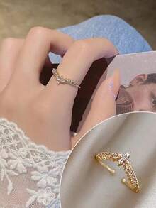 Bộ 3 chiếc nhẫn ngọc trai giả phong cách Bohemian dành cho nữ, thích hợp cho mùa hè. - Vàng - Xem 3