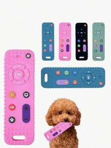 1pc Pet Dog Chew Toy, Silicone Simulated Remote Control Chew Toy, Suitable For Dogs & Cats, Reusable - Multicolor - View 2