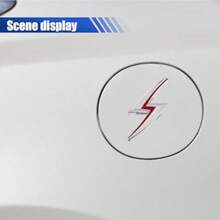 2PCS 3D Metal S Lightning Car Emblem Sticker  Zinc Alloy Auto Body Badge Decal Silver Red Universal Fit For Hoods Fenders Trunk Lids Bumper Exterior Car Decoration - 銀/紅色 - 查看 4
