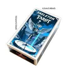 Cartas de orientación espiritual en inglés ESQUELETO Cartas de Tarot aptas para juegos de mesa y reflexión - Baraja de afirmaciones con mensajes inspiradores, positividad diaria para meditación, diario - Azul - Ver 4