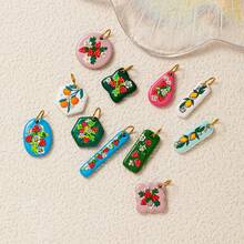 1pc Fruit Series Jewelry Pendant Accessories, Including Orange, Lemon, Strawberry Pattern Elements. Made Of 18K Electroplated Stainless Steel, Suitable For Daily Bag Decoration, Charming Ladies Necklace Pendant, Bracelet Pendant, Phone Strap Pendant, Keychain Pendant - Multicolor - View 6
