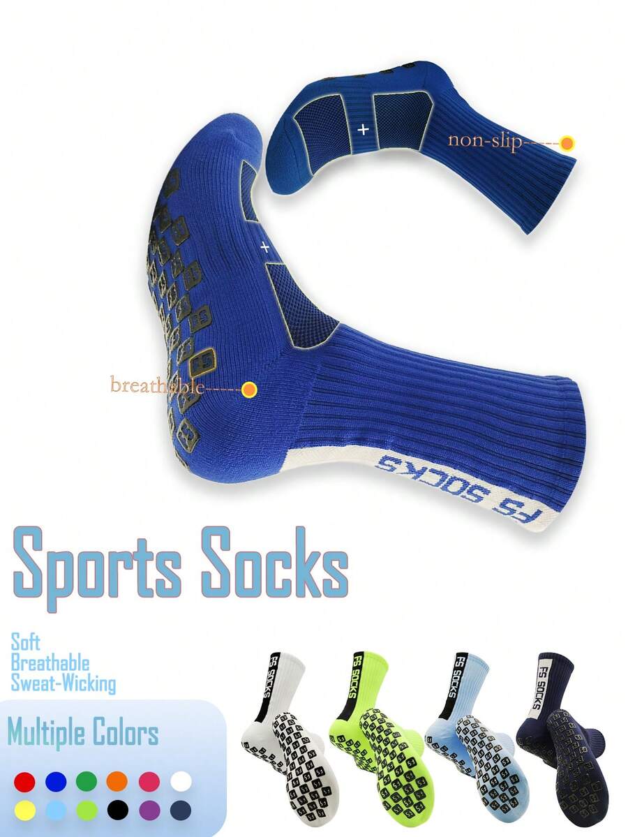 Calcetines profesionales de entrenamiento deportivo FS con puntos antideslizantes para fútbol - Multicolor - Ver 1