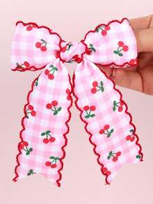 2 Pcs Strawberry Print Bow Hair Clips For Girls, Sweet Strawberry Floral Hairpin, Fresh Pastoral Style Cute Fruit Alligator Clips, Suitable For Spring & Summer Daily , Street Snapshots, Wedding Party, Performances, Family Gatherings, Travel, Birthday Gift For Daughter, Girls' Hair Barrettes, Sweet Girly Style Hair Accessories. - Multicolor - View 3