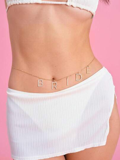 1 chiếc dây đeo thân bằng kim loại tối giản, dây đeo eo tua rua gợi cảm có thể điều chỉnh, dây đeo eo cô dâu, dây đeo eo chữ pha lê, dây đeo thân cô dâu, phụ kiện dự tiệc, dây đeo eo hở gợi cảm, phụ kiện dây đeo eo chụp ảnh cưới, dây đeo eo quà tặng cô dâu, dây đeo eo dự tiệc độc thân