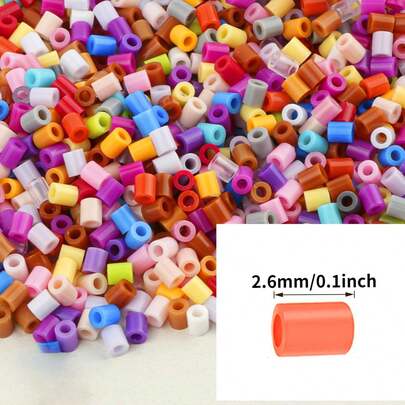 120色大号手工串珠珠 - 2.6毫米焊接塑料珠，适用于像素艺术、像素拼图制作、熔珠制作和大容量礼品（适用于情人节/复活节）