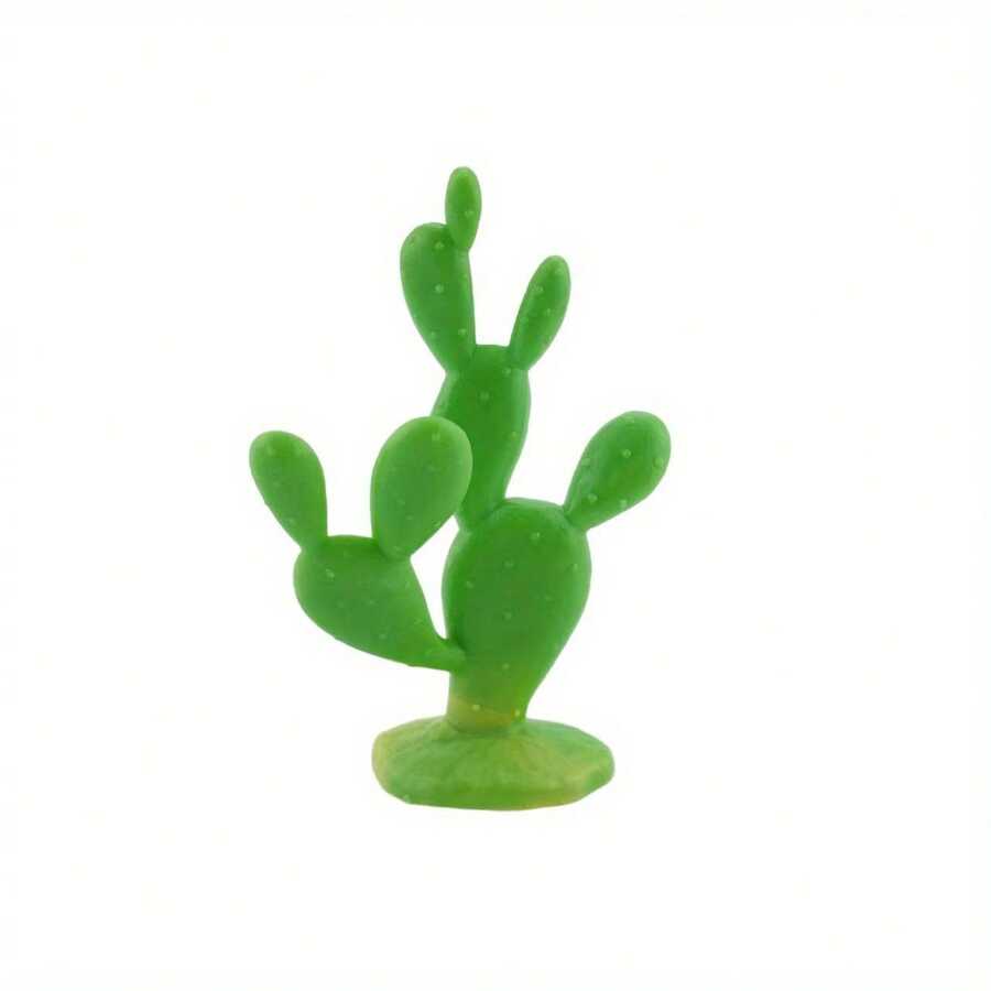 2 piezas Cactus y plantas de simulación realista, decoración creativa para acuario, adorno de paisaje en miniatura - Verde - Ver 1