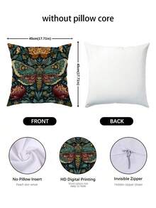 1/2/4Pcs William Morris/Butterfly Floral Decorative Pillowcase/Old Floral Pillowcase With Zipper Closure/Dark Blue And Golden Plant Pattern/Suitable For 17.7X17.7INCH Pillows/Used In Living Room, Bedroom, Sofa/No Filling Needed - Dark Green - View 6