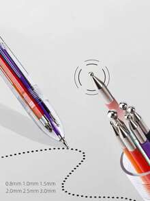 5/6 In 1 Professional Multi-Head Nail Art Dotting Pen, Suitable For Painting, Striping, Dotting, Glitter Nail Art, Pressure Activated, Ideal For Nail Technicians And Beginners - Multicolor - View 5