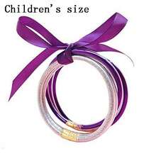 5pcs Mixed Glitter Filled Bracelets - Soft Glitter Silicone Shiny Color Bracelets - Children's Size - View 24