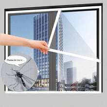 Self-Adhesive Mosquito Net For Windows, No Drilling Required, Adjustable And Cuttable Hook And Loop, Anti-Mosquito And Insect Screen, Easy Installation, Removable And Reusable, Home Protection, Grey Mesh White Edge Screen Window - Gray Mesh White Edge Screen - View 11