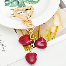 1 Exquisite Heart-Shaped Buckle, Heart-Shaped Beads, Bag Pendant Keychain, Car Pendant Keychain Suitable For Daily Wear And Gifts - Multicolor - View 3