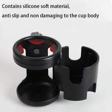 2-In-1 Cup Holder, 360 Degree Rotating Baby Stroller Cup Organizer - Fits Bicycle, Stroller, Wheelchair, Walker Cup, Baby Stroller Single Cup To Double Cup - Black - View 11