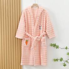 1pc Cartoon Rabbit Pink & Blue Plush Rabbit Ear Bathrobe, Soft & Comfortable, Non-Shedding, Thick & Soft, Loungewear, Winter Sleepwear, Hooded Robe - Multicolor - View 13
