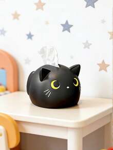 1个可爱柔软卡通猫咪纸巾盒套，黑白小猫纸巾盒，适合女孩/儿童/男孩卧室 - 彩色 - 查看 7