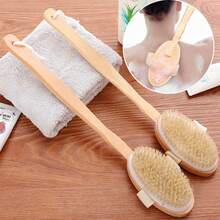 Bàn chải tắm tẩy tế bào chết bằng gỗ lông tự nhiên, bàn chải tắm mềm mại đa năng dành cho nam và nữ. - phong cách ngẫu nhiên - Xem 8