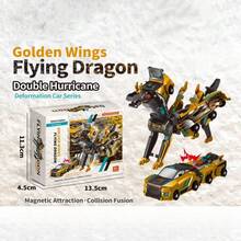 SKYQITIAN 2-In-1 Collision-Activated Transforming Toy Car, Dragon Unicorn Mars Deer Automatic Transforming Car, Collision-Activated Transforming Toy, Suitable For Boys And Girls, Creative Interactive Game Car, Cultivating Children's Imagination And Hands-On Skills, Durable Material, Indoor Entertainment Toy, Perfect Holiday Gift For Birthdays, Christmas, Halloween, Thanksgiving, New Year, Easter, And Children's Day, Children's Cartoon Animal Theme Transforming Car Toy, Suitable For Everyday Play And Home Activities. - Rồng Cánh Vàng - Xem 6